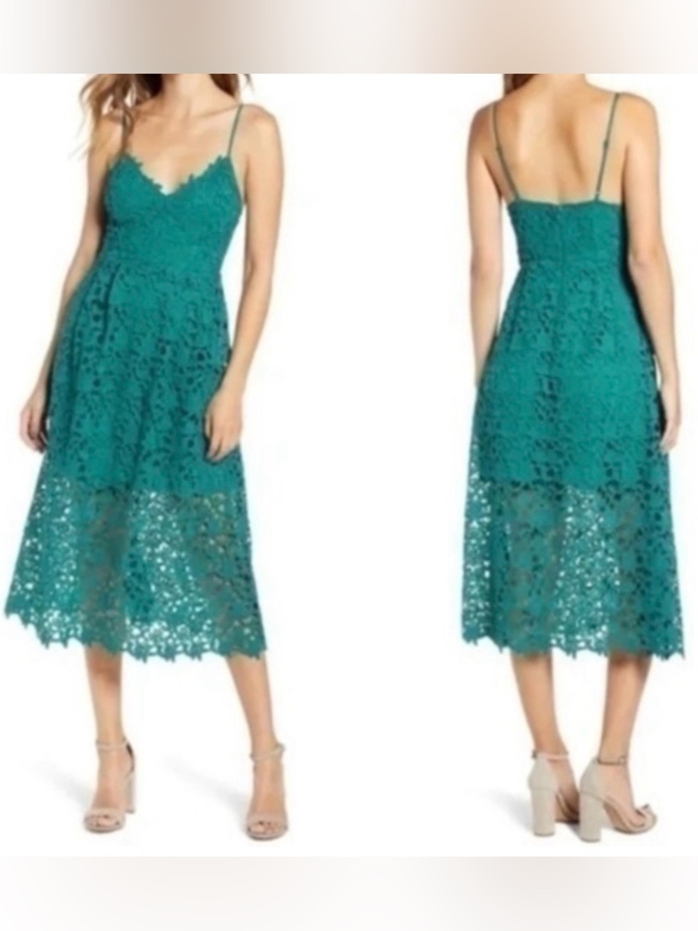 Dex Allover Lace Cami Midi Dress